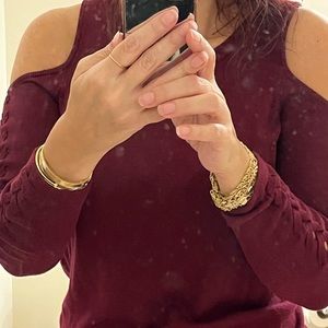 Pink Republic cold shoulder sweater